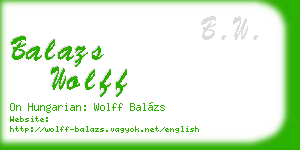 balazs wolff business card